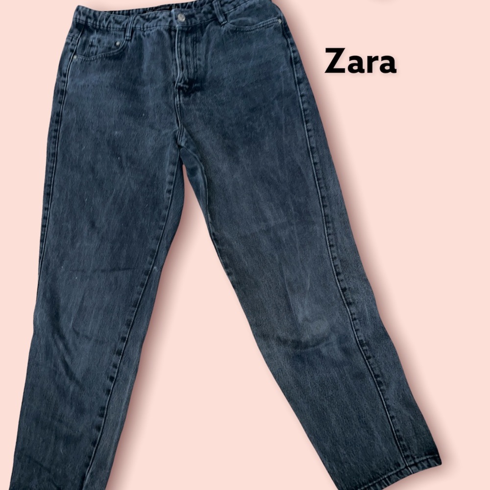 Zara Black Jeans High Rise Sz 8